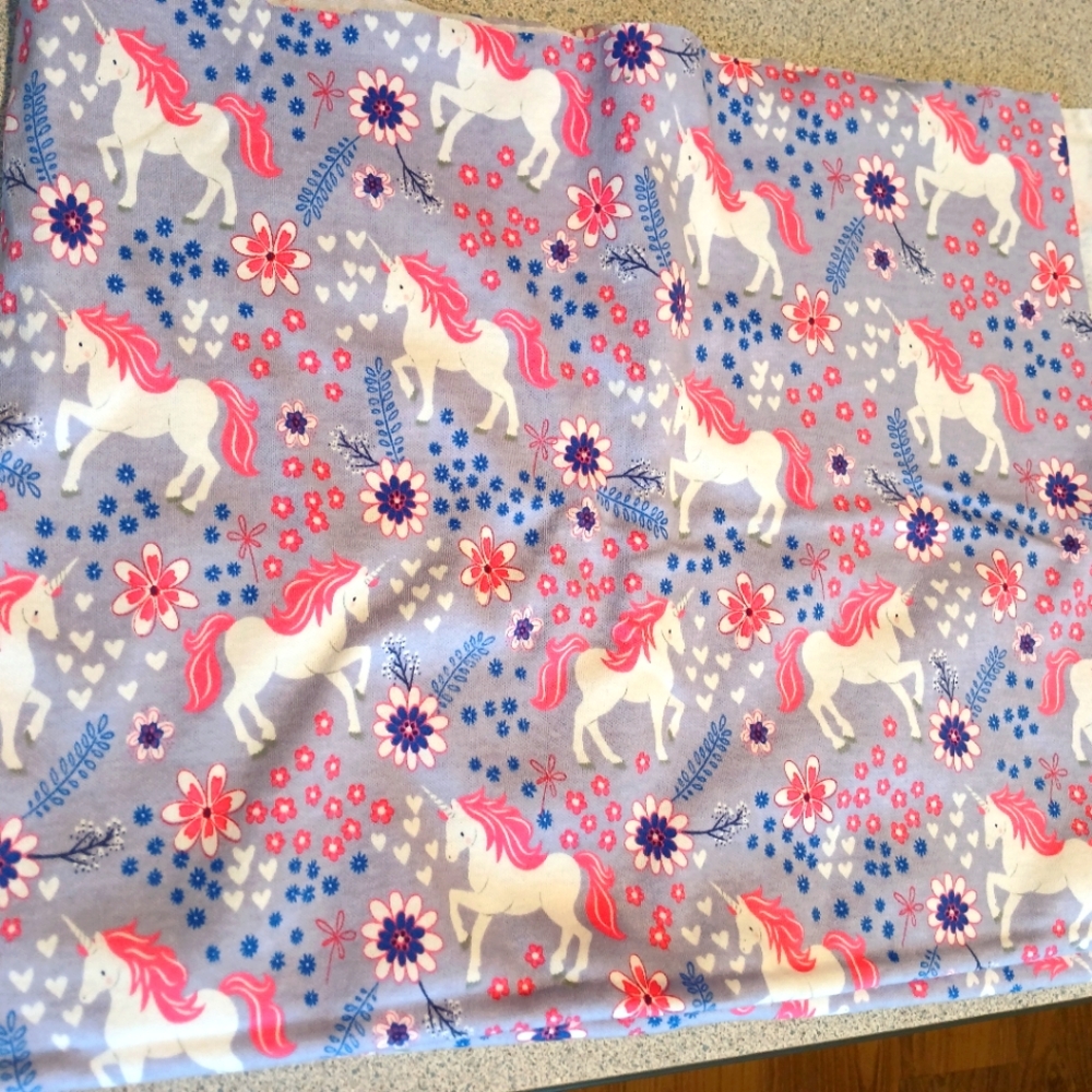Children's Girls Unicorns Flowers Fabric Remnant by Jo-Ann